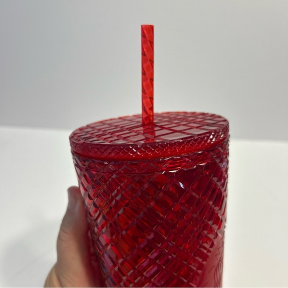 Starbucks Red Jeweled Holiday Tumbler Cold Cup Venti 24oz Christmas Winter 2021 - Picture 6 of 8